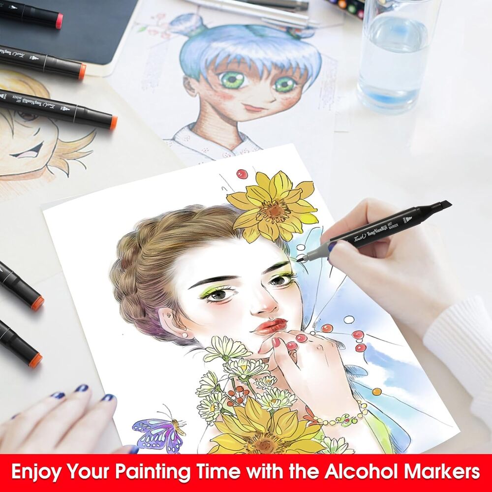 120 Colors Dual Tips Alcohol Markers, Art Markers Pens with Pen Holder - Picture 3 of 5
